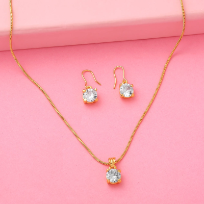 Square Solitaire Pendant Sets